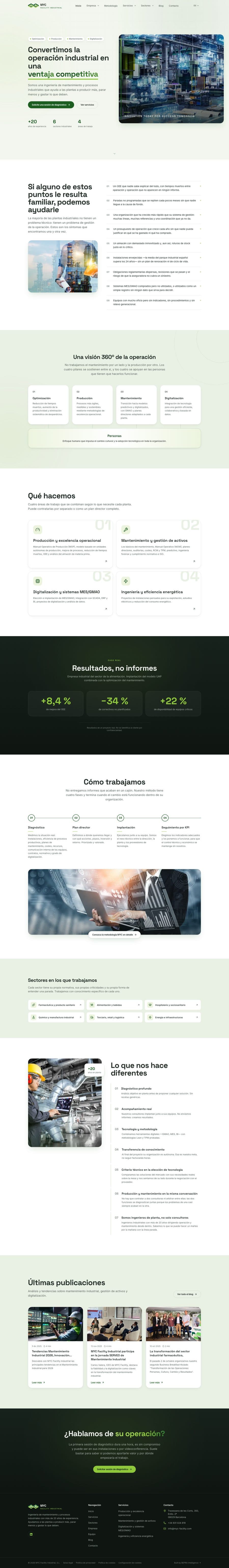 El lloc web de MYC, navegant pel lloc en viu